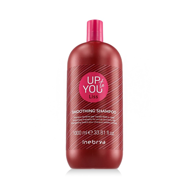 Sampon Inebrya Up To You Liss, 1000 ml, pentru par tratat chimic, reducere friza, unisex