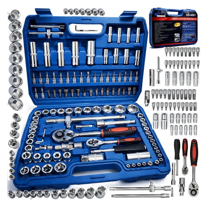 Set cheie dinamometrica cu biti, 108 piese, Ondragon OD4001