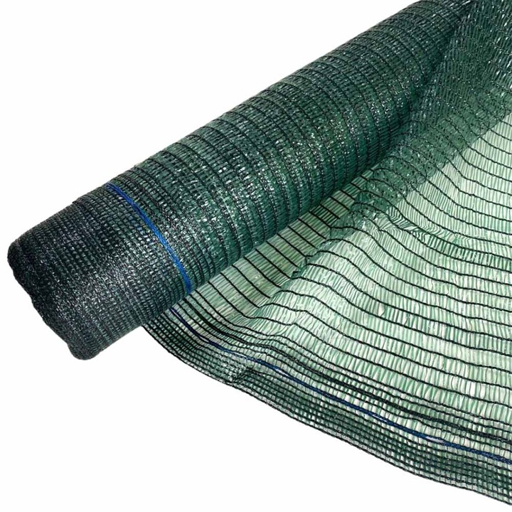 Plasa umbrire verde 1, 7m x 25m, grad umbrire 90%, cu ochiuri de prindere, EUR