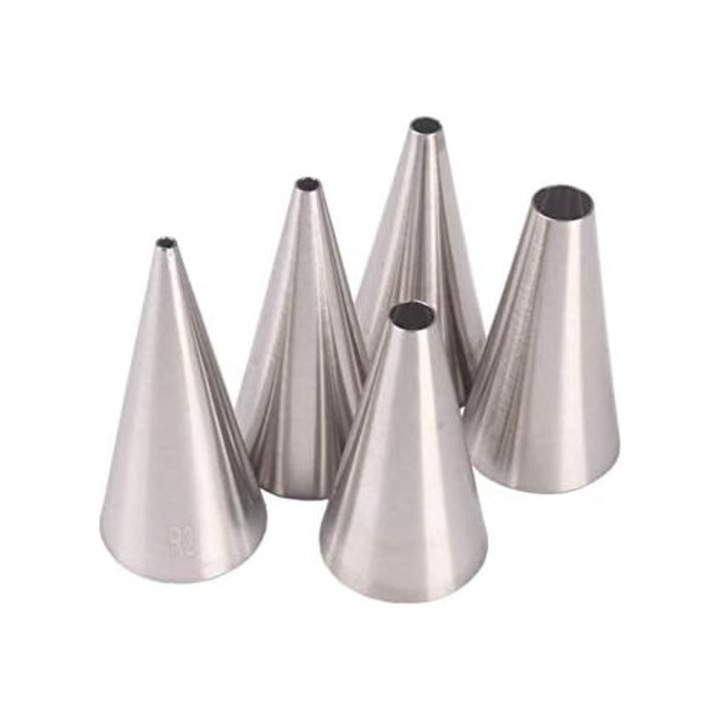 Set 5 duze inox pentru ornare prajituri, diverse forme, 5 piese