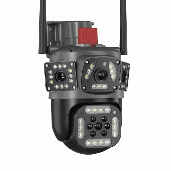 Камера за видеонаблюдение V380 PRO - WIFI свързаност - 2 обектива - PTZ въртящ се - 9MP Ultra HD