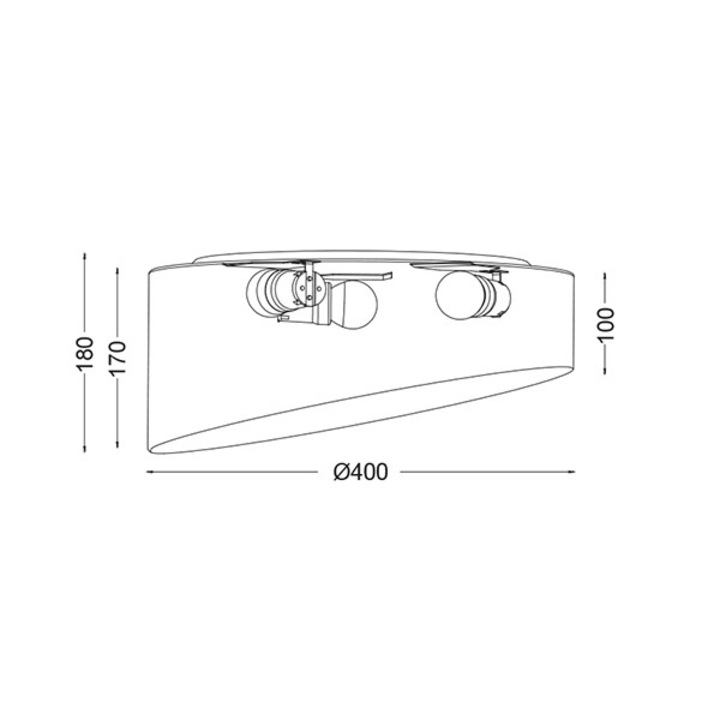 Plafoniera triphoto Aca Lighting, 60W, E27, negru, ammobole