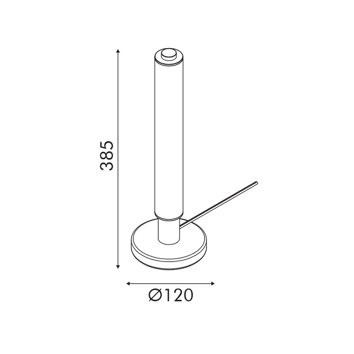 Veioza MYSTIQUE, LED SMD, 7W, 2700K, 420Lm, dimabila, aluminiu, 120x120x385mm