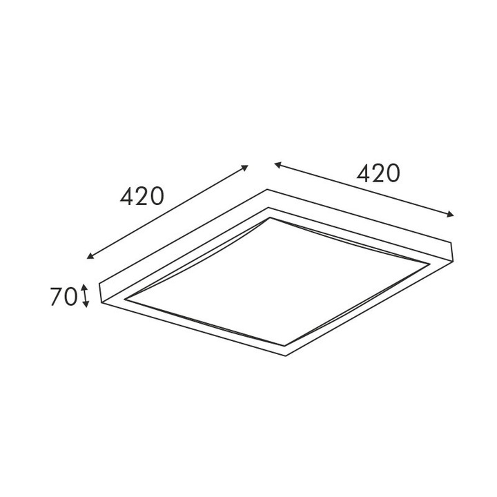 Plafoniera Aca Lighting Indiana, alb, 3 lampi, 42x42x7cm