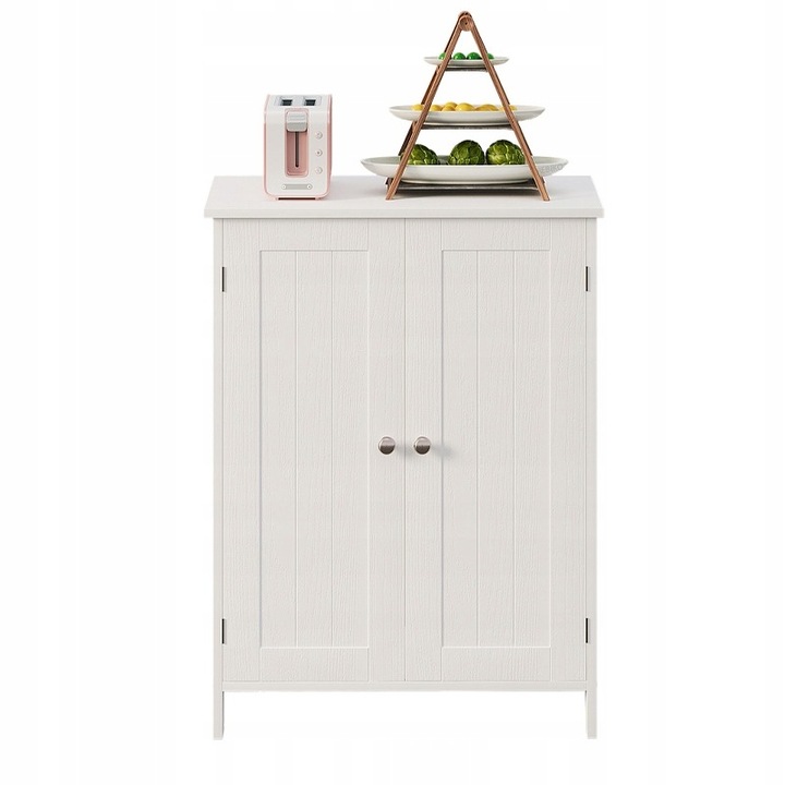 Dulap, biblioteca, comoda, baie, hol, mansarda, 2 usi, alb, inaltime 80 cm BADU