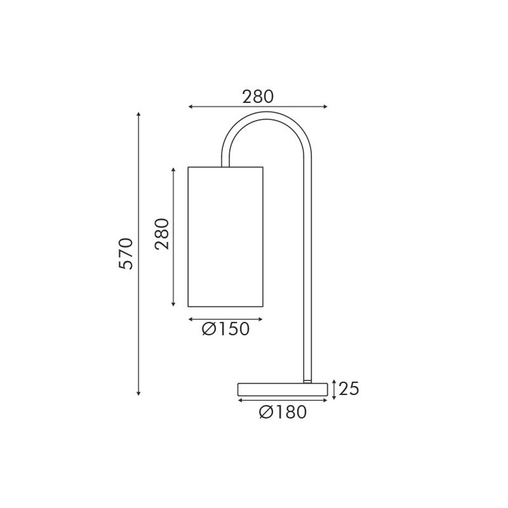 Veioza Aca Lighting, metal, negru, crem/bleu, 1 lampa, 28x18x57cm