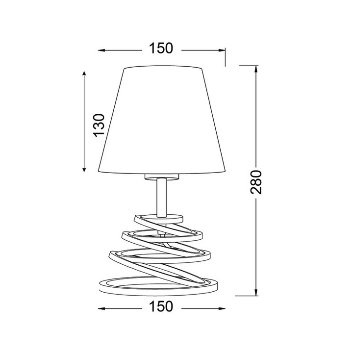 Veioza metalica si din PVC Aca, E27, 230V, culoare neagra, dimensiuni 15x15cm