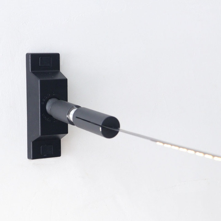 Suport banda LED Aca Light, set de 2 bucati, negru, cu tija ajustabila 45 grade