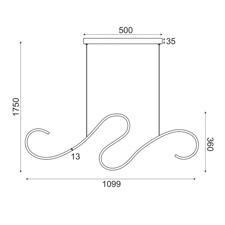 Lustra LED 27W 3000K Aca Lighting, alb, IP20, 230V AC