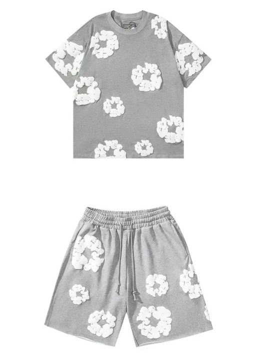 Set bumbac, gri deschis, piese, Gri