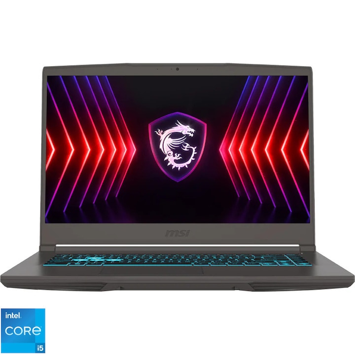 Laptop Gaming MSI Thin 15 B13UC-3430XRO cu procesor Intel® Core i5-13420H pana la 4.6GHz, 15.6" Full HD, 144Hz, IPS, 16GB DDR4 RAM, 512GB SSD, NVIDIA GeForce RTX 3050 4GB GDDR6, No OS, Black