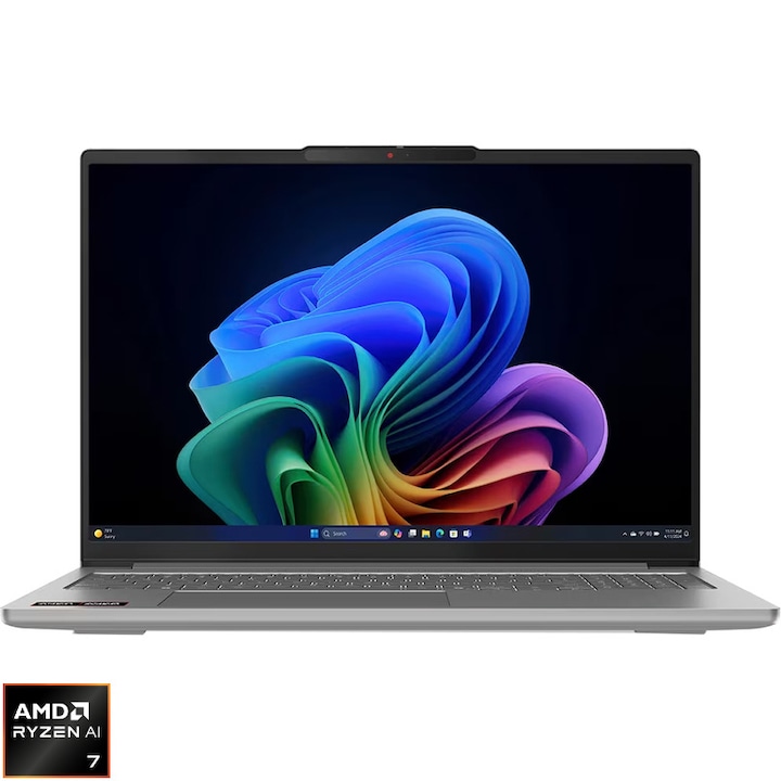 Laptop Lenovo IdeaPad Pro 5 16AKP10 cu procesor AMD Ryzen™ AI 7 350 pana la 5.0GHz, 16" 2.8K, OLED, 120Hz, 24GB LPDDR5x RAM, 1TB SSD, AMD Radeon™ 860M Graphics, Windows® 11 Pro, Luna Grey