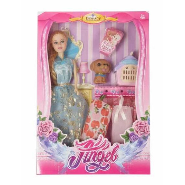 Очарователни спътници - Елегантна бебешка кукла с приятелче кученце и чанта