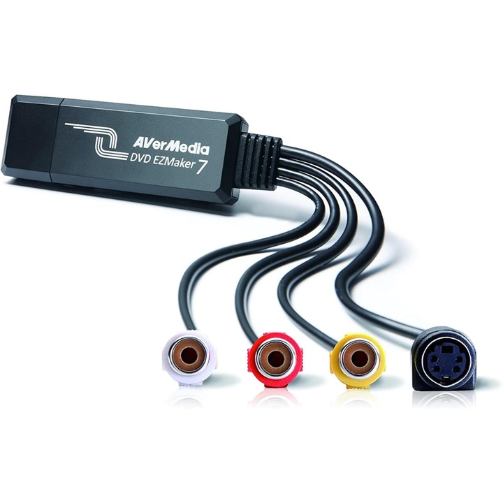 AverMedia EZMaker 7 - Конвертор VHS/8mm/Hi8 към DVD/PC, черен