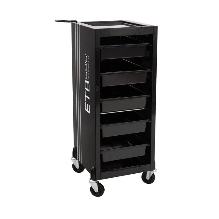 Tároló kocsi, ETB Hair, 5 fiókos, 39 x 37 x 88, 5 cm, fekete
