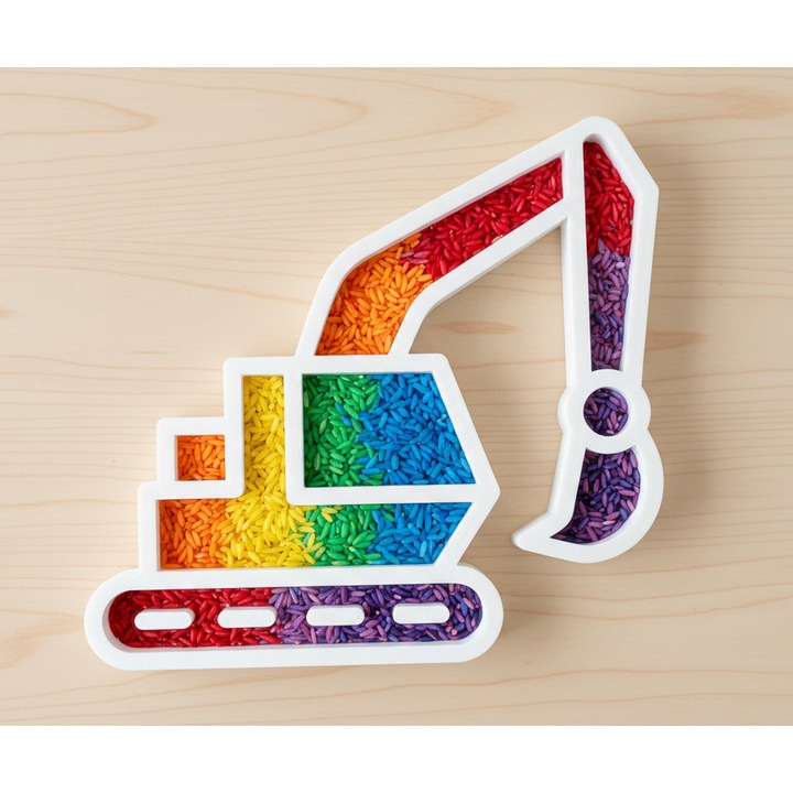 Szenzoros játék tálca markolóval, oktató, fehér, 17x15.7cm