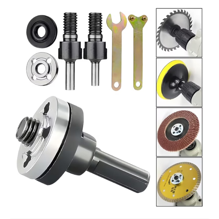 Sarokcsiszoló adapter, átalakítja elektromos fúrógépét multifunkcionális csiszológéppé, kompatibilis 6 mm-es és 10 mm-es tengelyekkel, könnyű felszerelés - GRINDROD VIXSON®