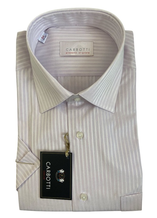 Carbotti férfi pamut ing, lila, fehér csíkos, 39-40 EU