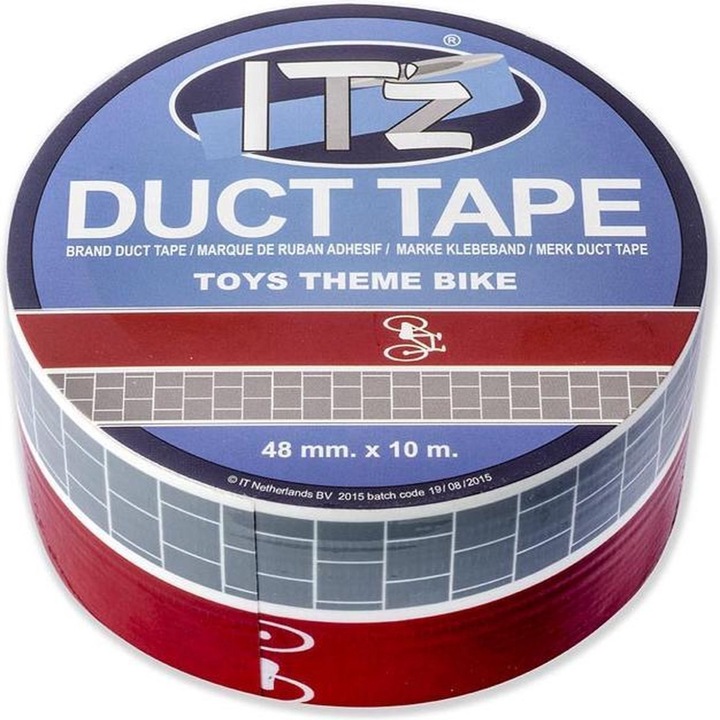 Banda adeziva Duct Tape, 10 m x 4.8 cm, Toys Theme Bike