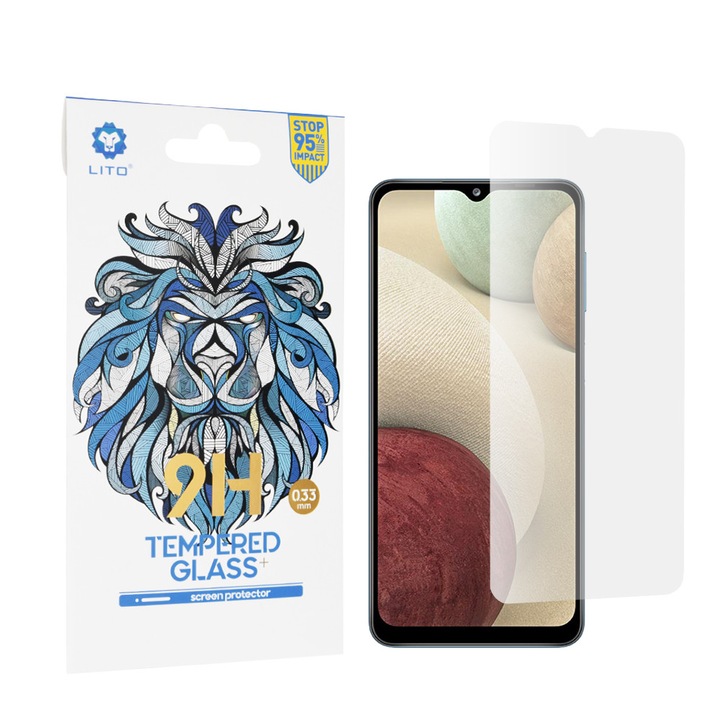 Folie telefon Lito sticlă securizată transparentă, 2.5D, pentru Samsung Galaxy A02/A12/A32 5G, culoare transparentă
