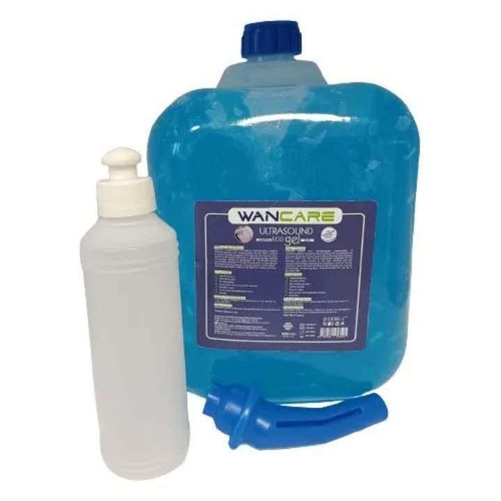 Gel pentru ultrasunete și ecografie WanCare, 5L, albastru, hipoalergenic, set de 2 bucăți