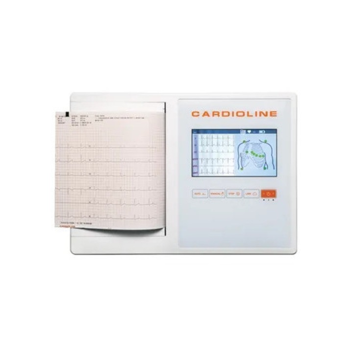 Dispozitiv diagnoză medicală Cardioline ECG cu 12 canale, ecran tactil 7", interpretare automată, dimensiuni 413x295x80mm