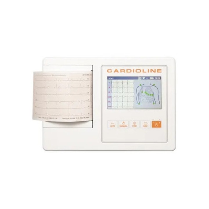 Electrocardiograf Cardioline ECG 100L BASIC, 12 canale, ecran tactil 5", set complet