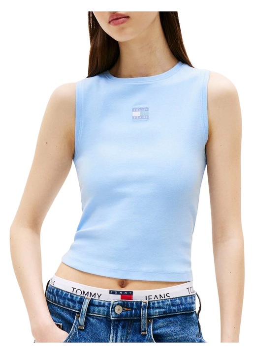 Дамски потник Tommy Jeans, светлосин, памук, Светлосин