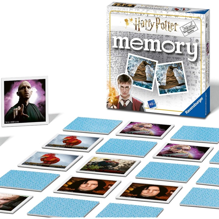 Joc de societate, Ravensburger, Mini Joc de Memorie Harry Potter, 48 cărți, pentru 2-6 jucători, pentru copii de peste 3 ani