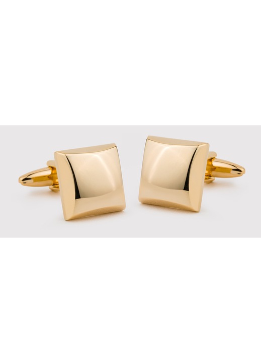 Butoni de manseta Pako Lorente Patrati Margini tesite elegante 100% cupru Ambalati in cutie Auriu