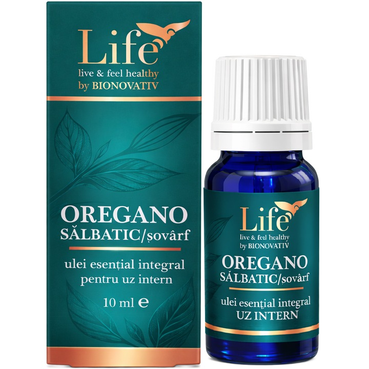 Ulei esential integral de Oregano salbatic "Origanum vulgare", 100% pur fara solventi, uz intern si extern, 10ml, Life by Bionovativ