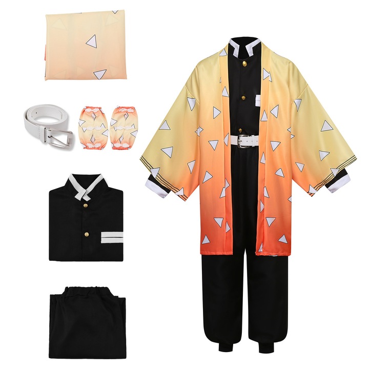 Costum de cosplay Demon Slayer Zenitsu Agatsuma, set cinci piese, XXXL