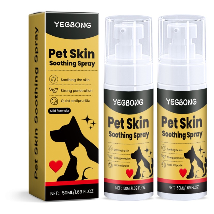 Комплект 2 x спрей за грижа за кожата на домашни любимци, 50мл