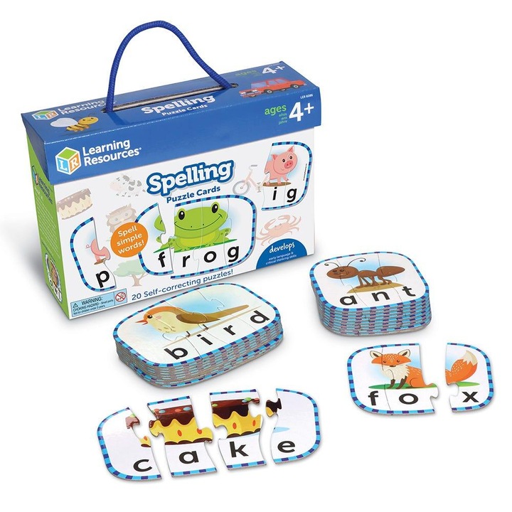 Set 20 puzzle-uri Learning Resources, cuvinte în limba engleză, 3-4 piese, 25.9x18.8x7.9cm