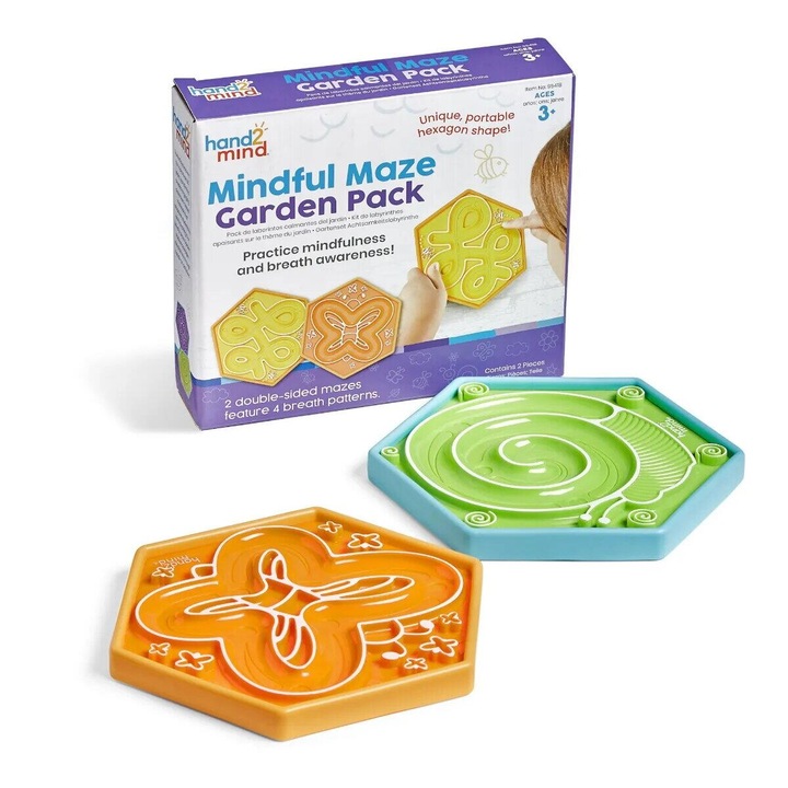 Set educativ hand2mind, 2 placi duble, mindfulness, 13.2x14.9x3.4cm
