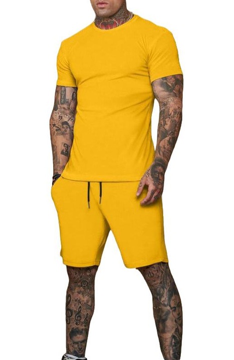 Trening lifestyle barbati, doua piese, galben