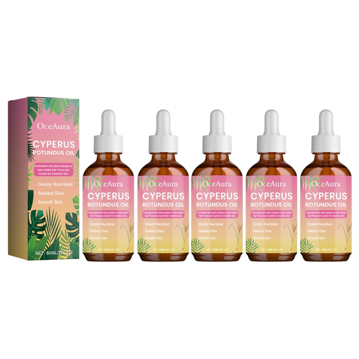 Set 5 sticle esenta depilare cu ulei Cyperus rotundus, 60ml