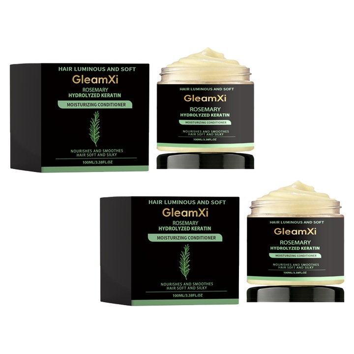 Rozmaring hajbalzsam, 2 x 100g szett, növényi kivonatokkal, táplálja és puhítja a hajat, GleamXi