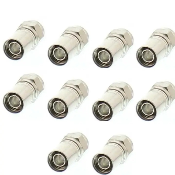 Set 10 mufe F cu sertizare RG6 7mm cu inel cauciuc WELL FC-100-WL-10