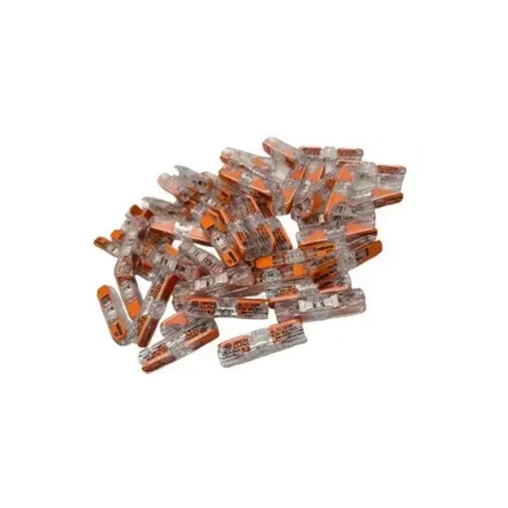 Set 10 conectori WAGO imbinare in linie cu parghie 0.2-4mm2 24-12AWG 221-2411-10