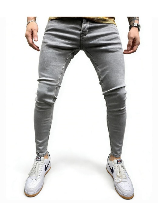 Blugi barbati, skinny fit, gri
