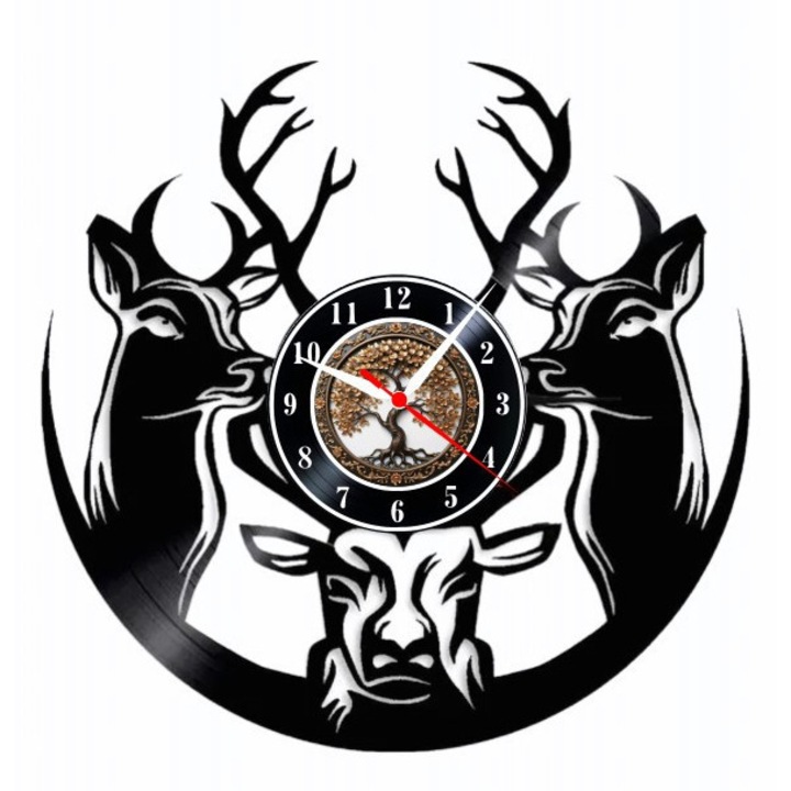 Dekoratív falióra - Nature Wildlife Spirit - Szarvas, Őz design