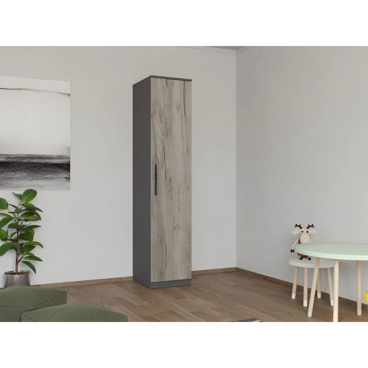 Dulap Lucio 1U Gri / Lemn - L 41 x A 48 x H 192.5cm