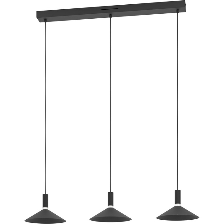 Полилей Smart EGLO connect.z, 3 LED крушки, черен, RGB, 92x22x120см