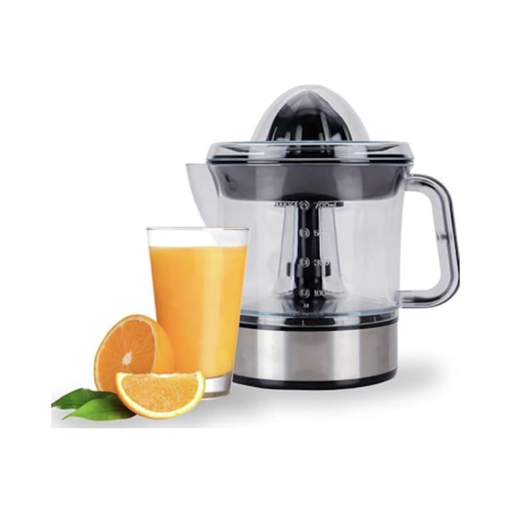 Цитрус преса, Paxton, 40 W, 1 скорост, контейнер за сок 0.7 L, двупосочно въртене, сребриста