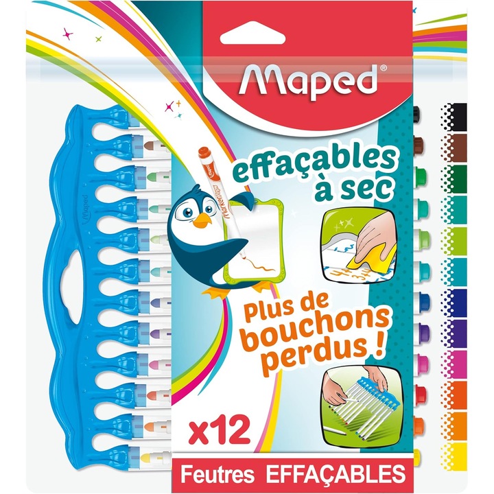 Set 12 Markere Albe Peps Innovation Maped, Varf Mediu