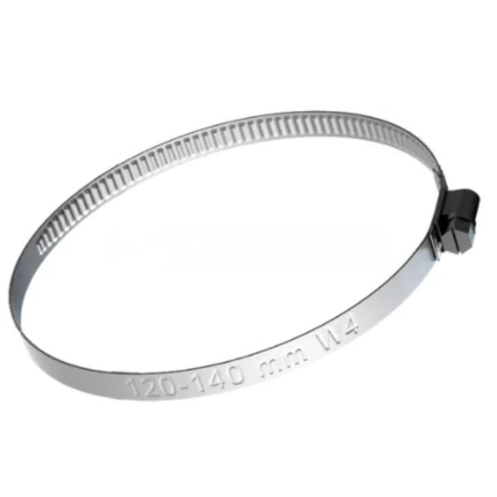 Colier de fixare reglabil, inox, 120-140 mm, set