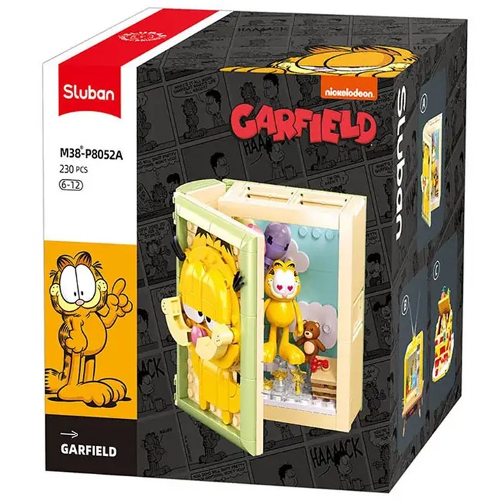 Set de constructie, 230 piese, Garfield si cartea - Sluban