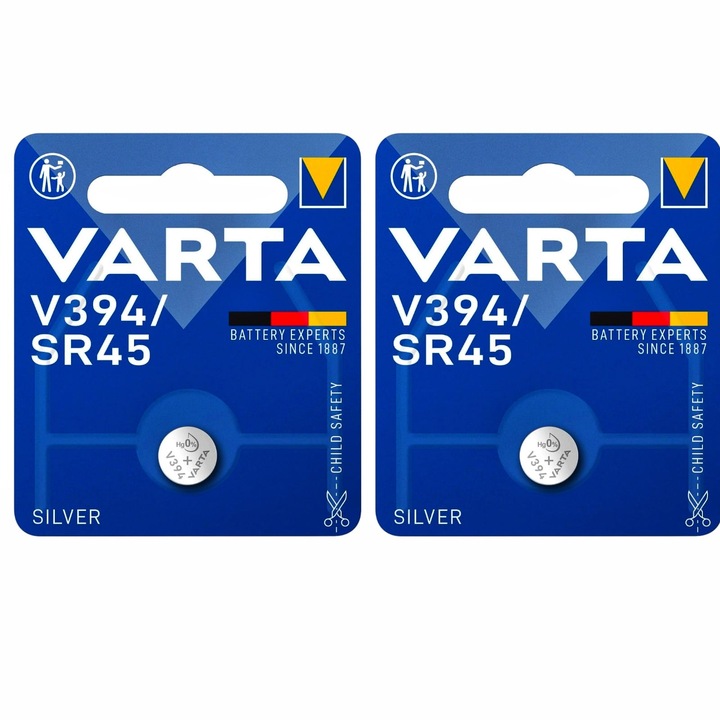 Set 2 baterii 394, SR936SW, SR45, oxid argint, 1.55V, Varta