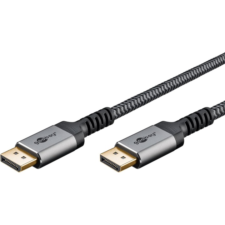 Cablu goobay DisplayPort 2.1, 8K/144Hz, 1m, Metal, Rezolutie 10K